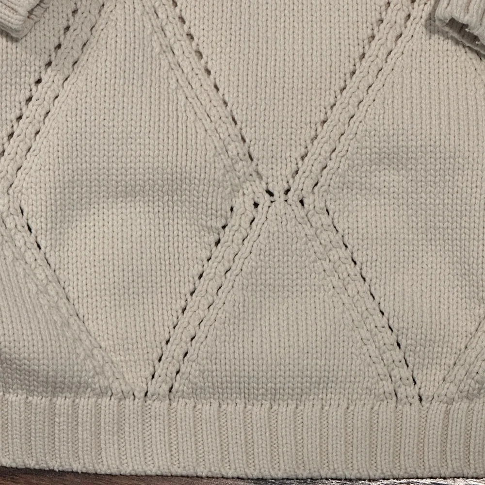 Weekend MaxMara Beige Diamond Pattern Sweater, Size Large (239) - Picture 5 of 6